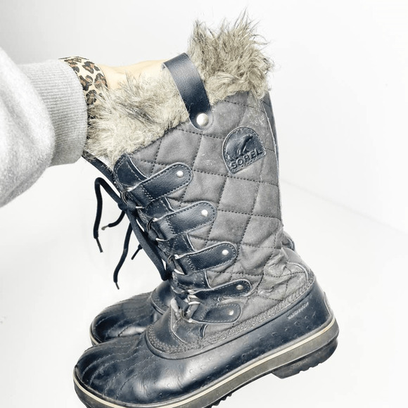 SOREL Tofino II Fur Lined Waterproof Boots Black Winter Snow outdoor WOMENS 8 - Picture 5 of 11